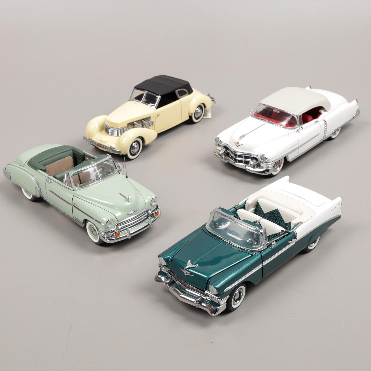 FRANKLIN MINT, 4 st modellbilar, 1900-talets andra hälft.