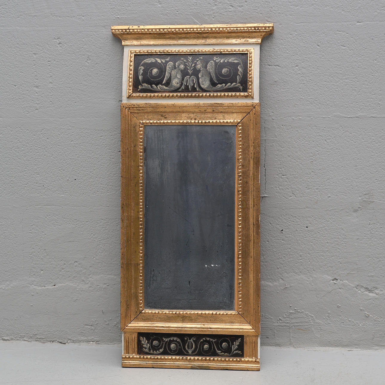 Wall mirror, late Gustavian style, gilded.