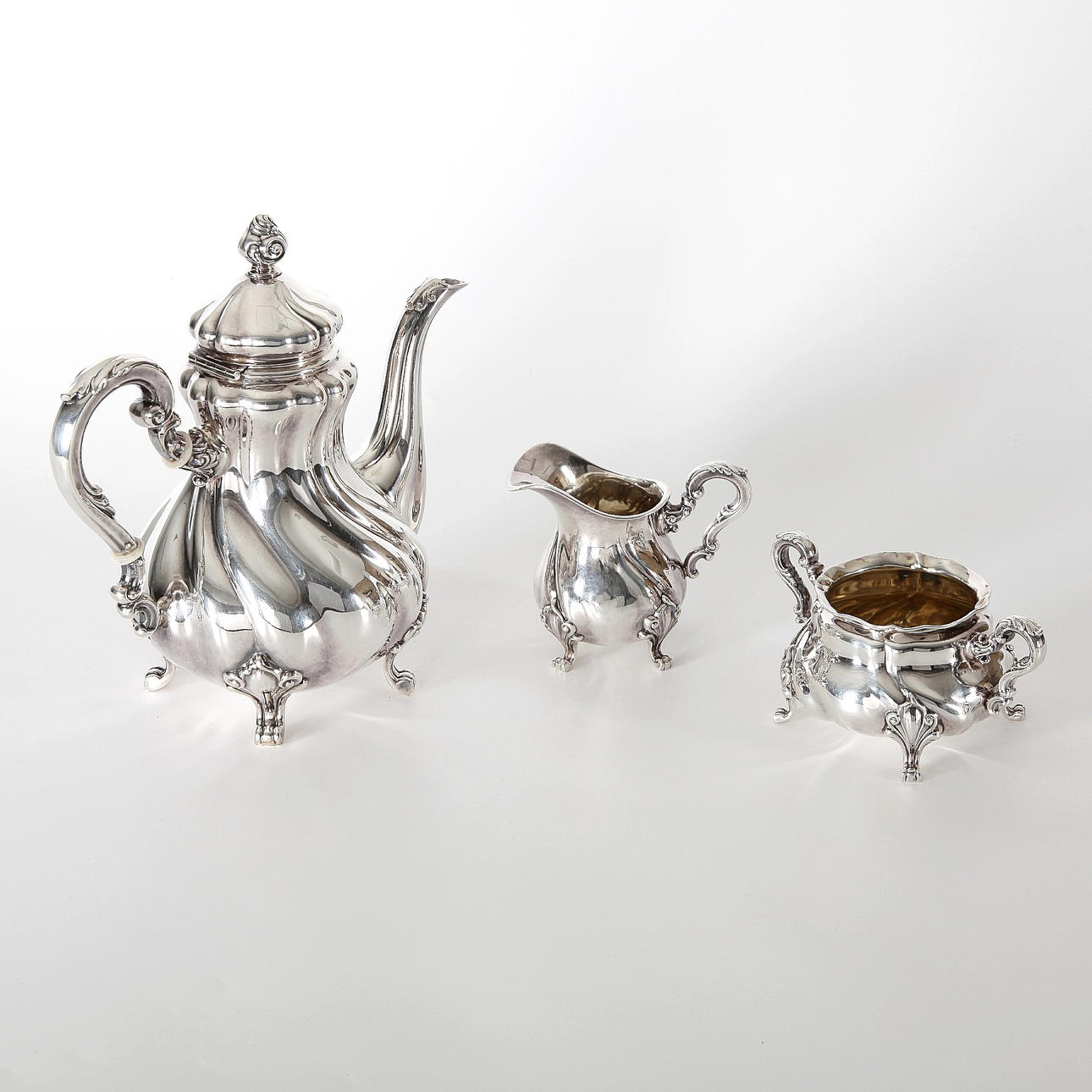 COFFEE SET, 3 pieces, silver, 1931.