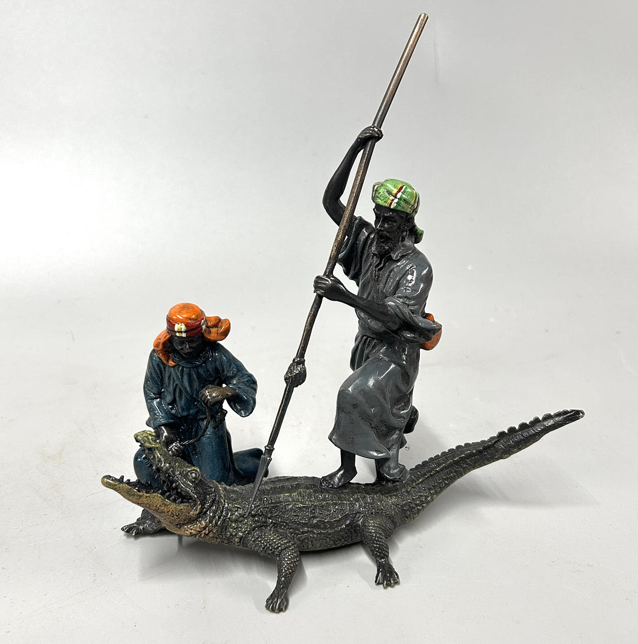 A VIENNA COLD PAINTED BRONZE ARAB FIGURE.