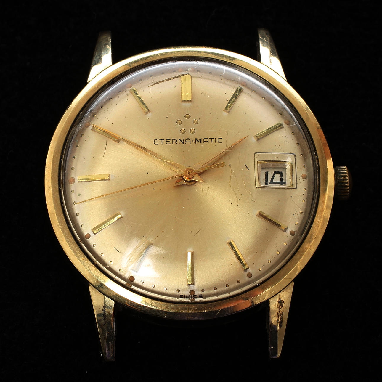 ARMBANDSUR, Eterna Matic, cal 1426UD, automatisk, boett av guld på stål.