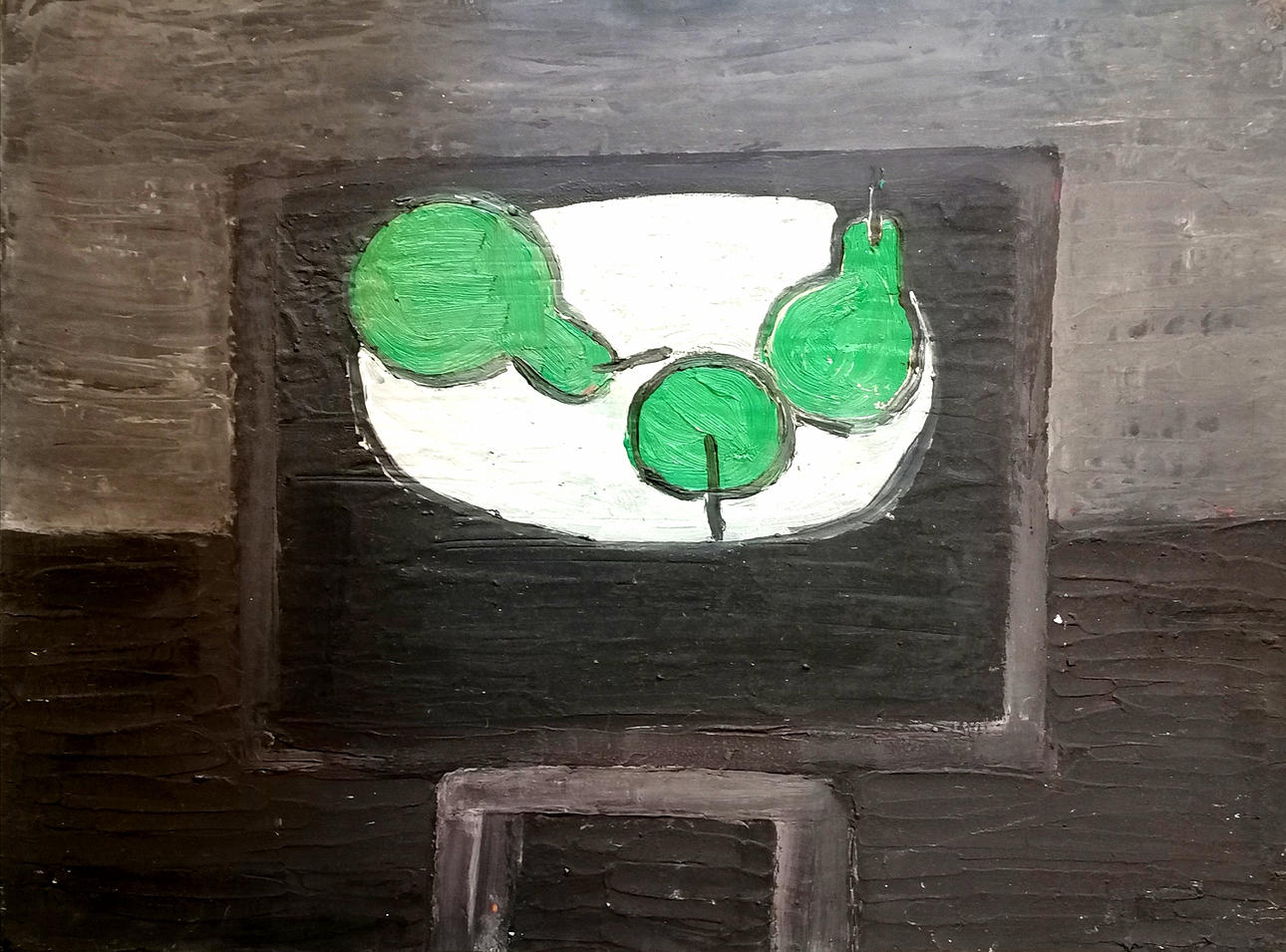 *OIL ON CANVAS 'THREE PEARS' SIGNED VERSO BH 83.