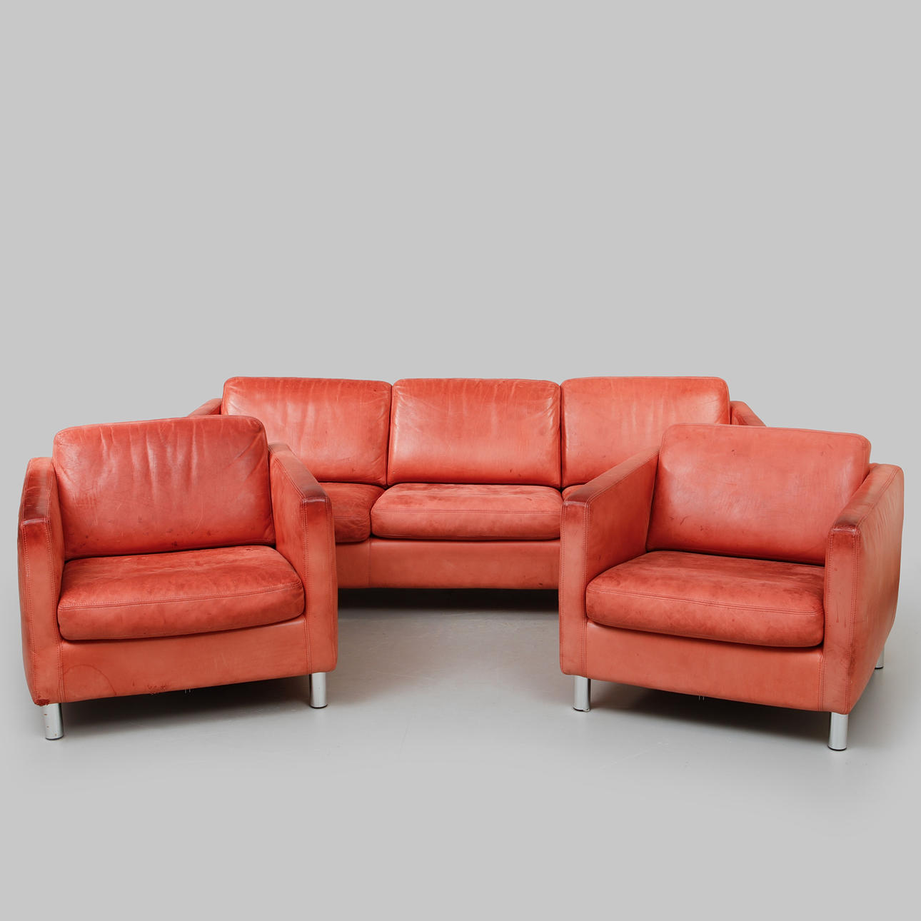 A set of 2 sofas and armchairs, Dux.