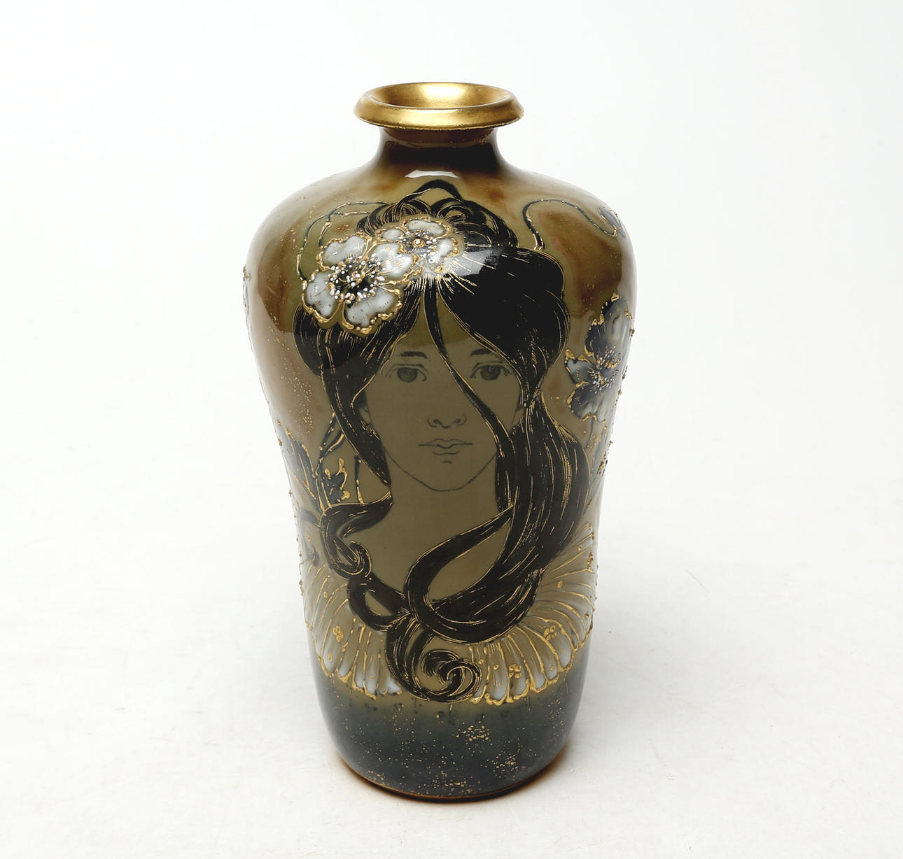 A porcelain vase, Turn Teplitz, Austria, signed.