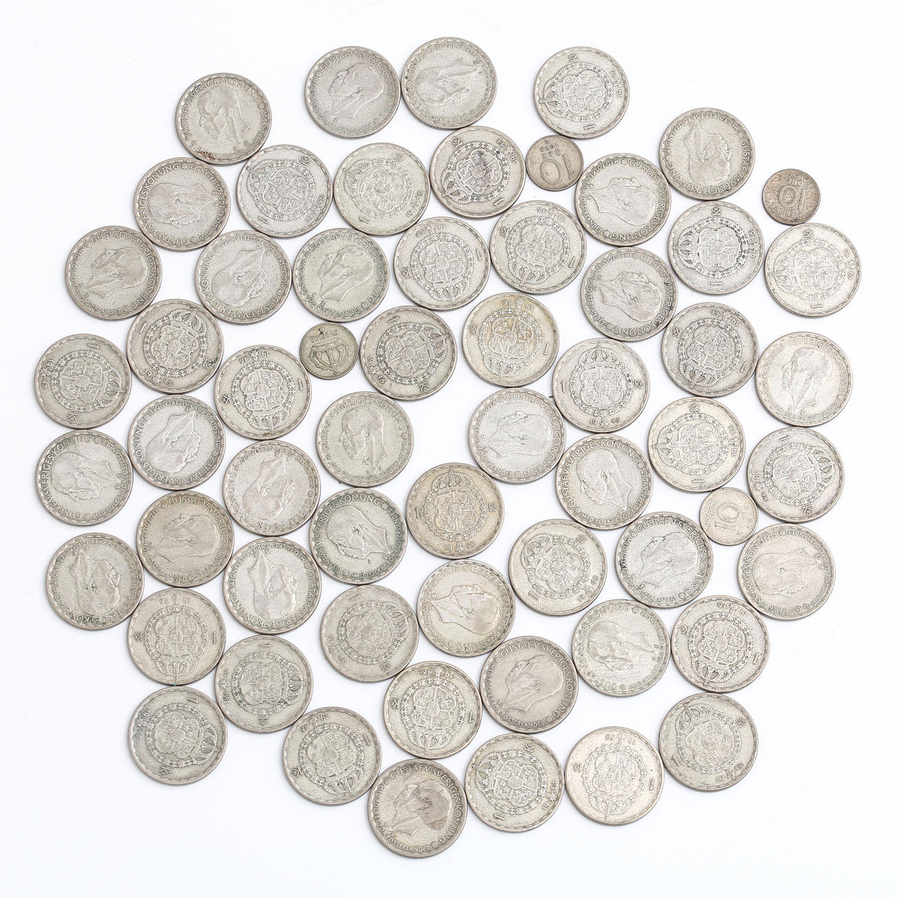 SILVERMYNT 60 st, Sverige, finvikt 159 gram.