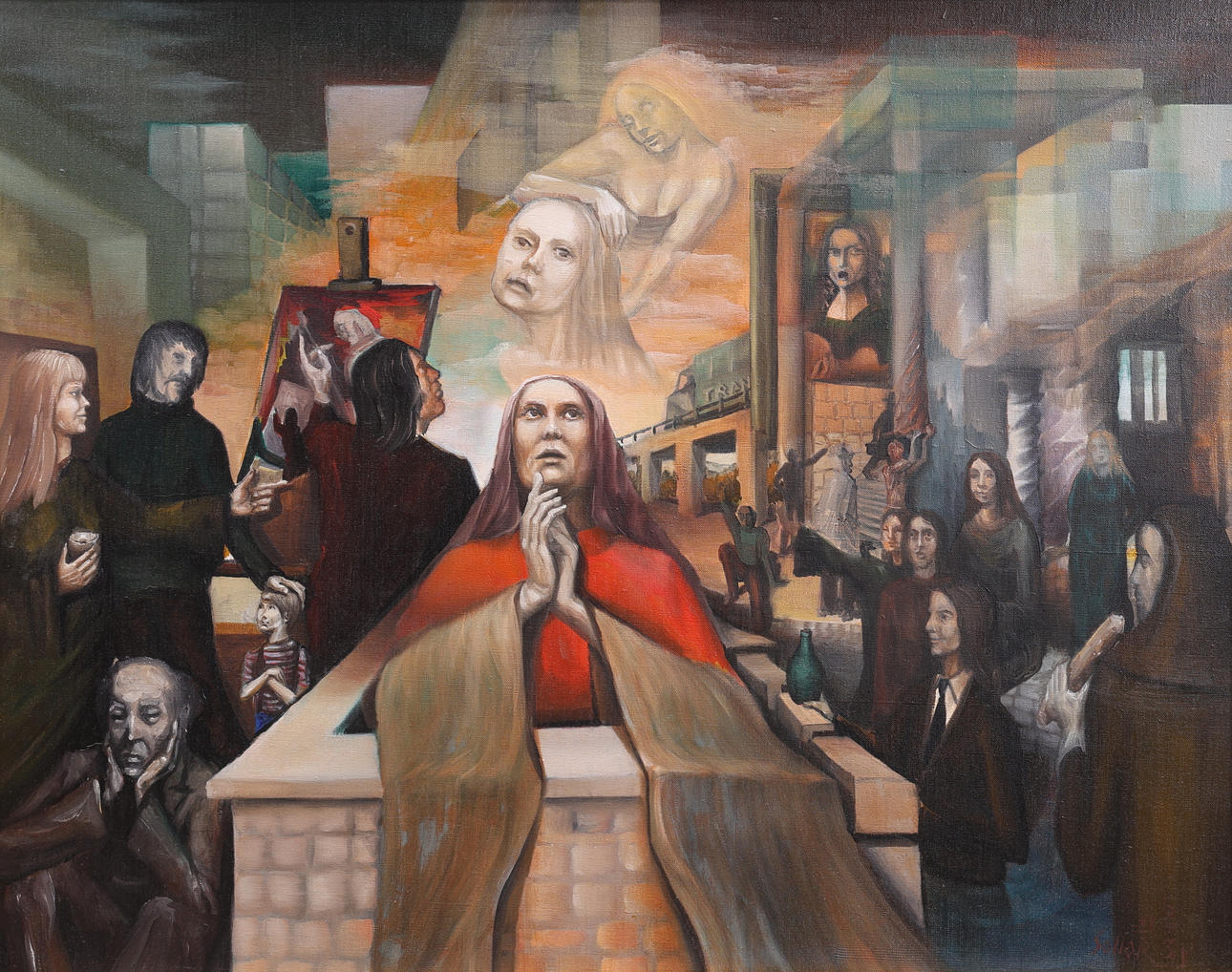 AKOS  SOLLAR. Oil on canvas, signed.