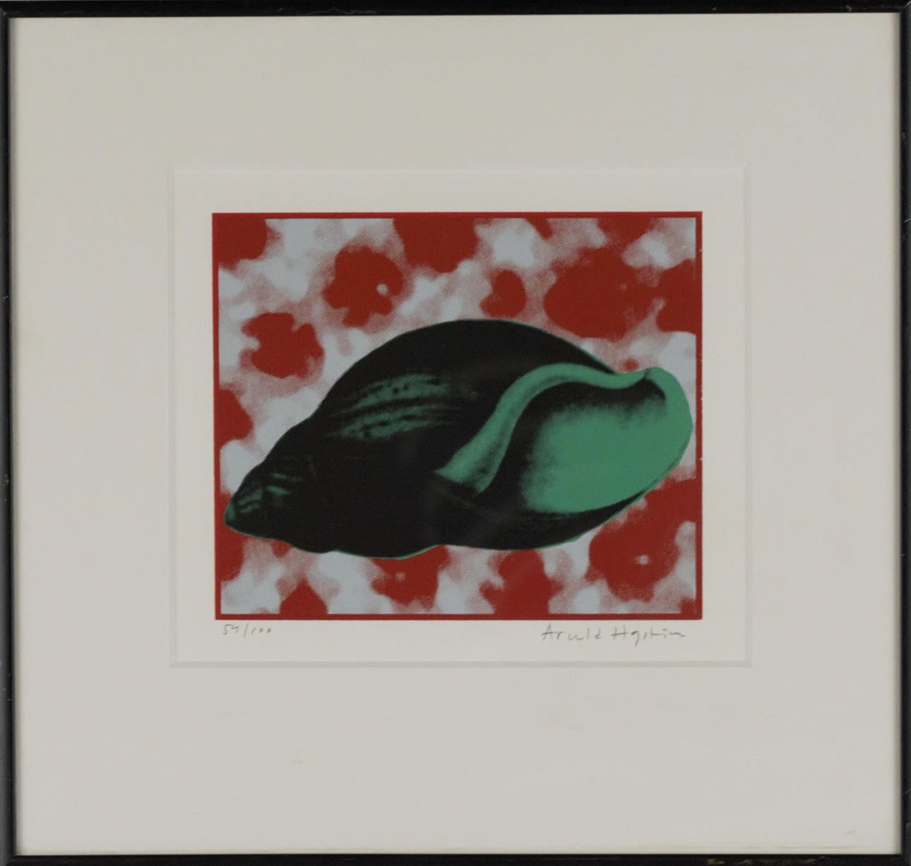 ARNOLD HAGSTRÖM. Lithograph, 54/100, composition with seashell, signed.