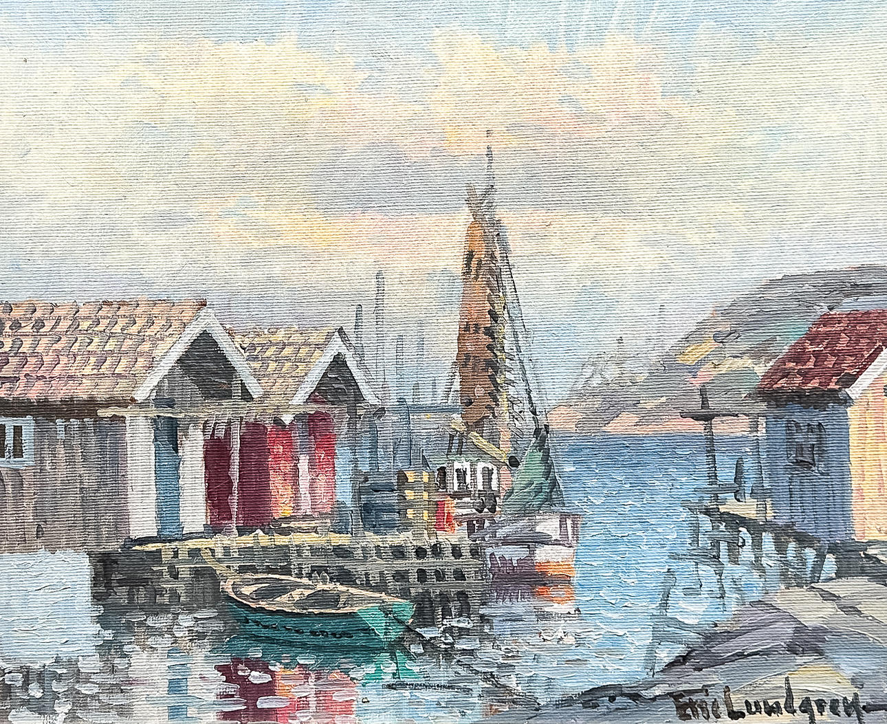 ERIC LUNDGREN. OIL ON CANVAS, “Bohus”, signed.