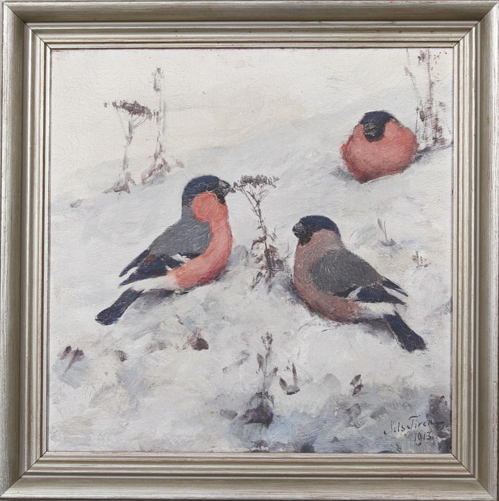 NILS TIRÉN. Olja på duk, "domherrar" signerad och daterad Nils Tirèn 1913.