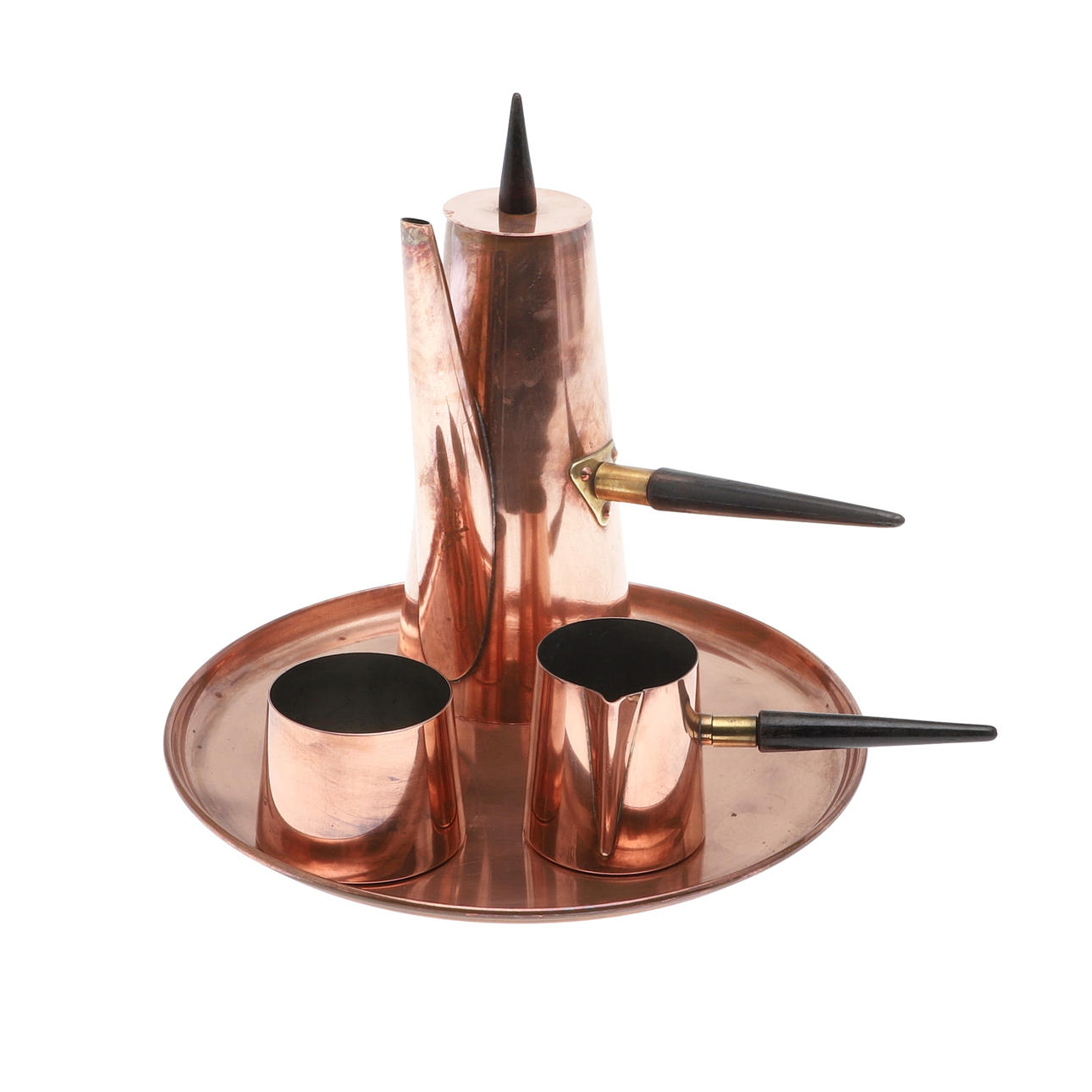 A COPRAL COPPER PART COFFEE SERVICE.