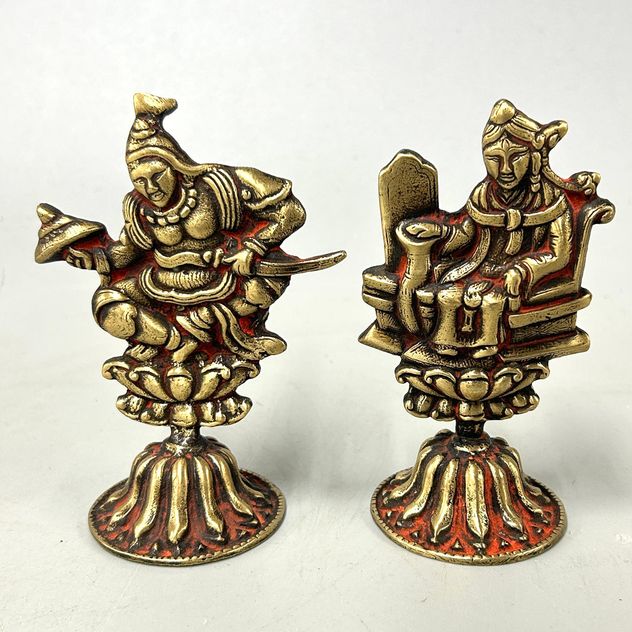 TWO TIBETAN BRONZE FIGURES.