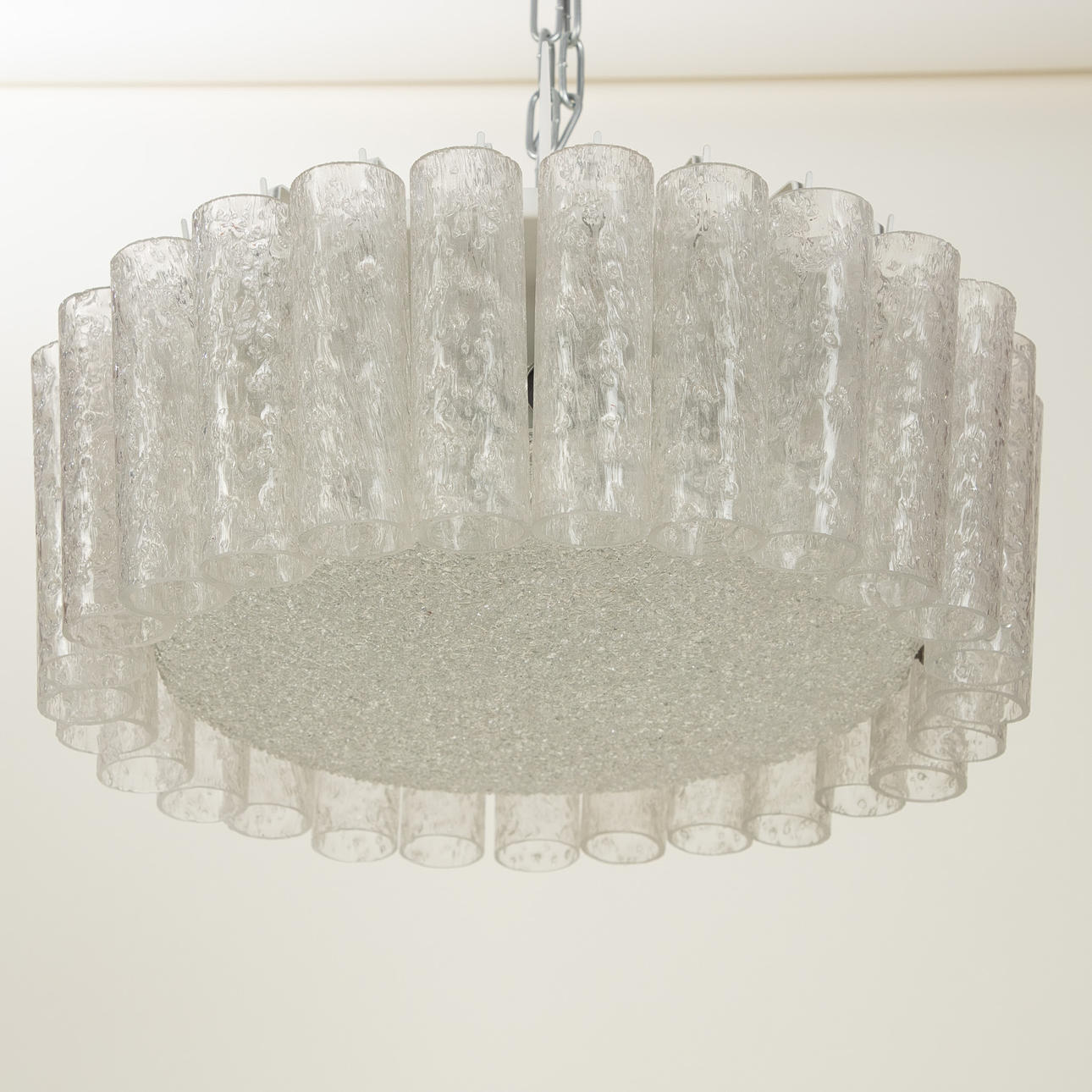 Doria Leuchten. 'Eisglas' ceiling light. 1960s/70s.