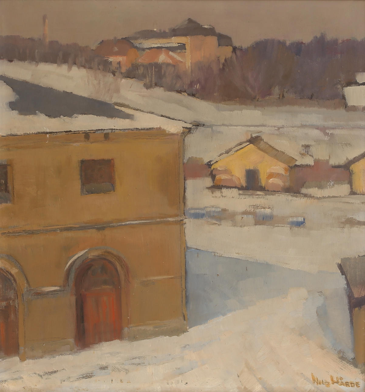 NILS HÅRDE. Oil on panel, signed.