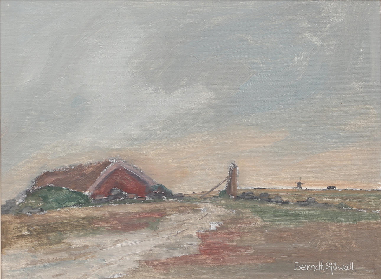 Oil on panel, “Autumn motif from Gärd” dated 1966, signed.