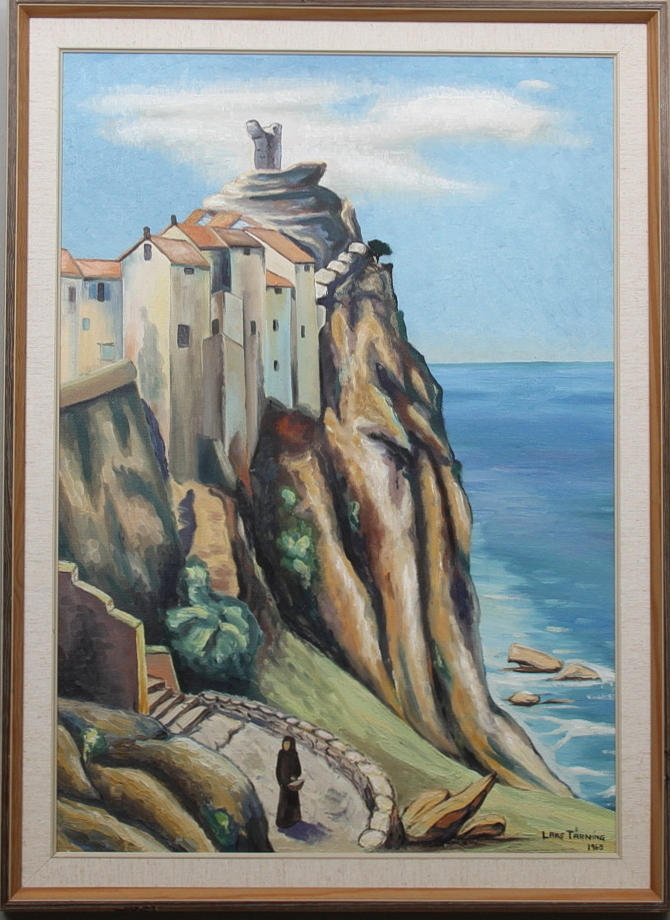 LARS TÄRNING. "Medelhavsvy", olja på pannå, signerad och daterad 1963.
