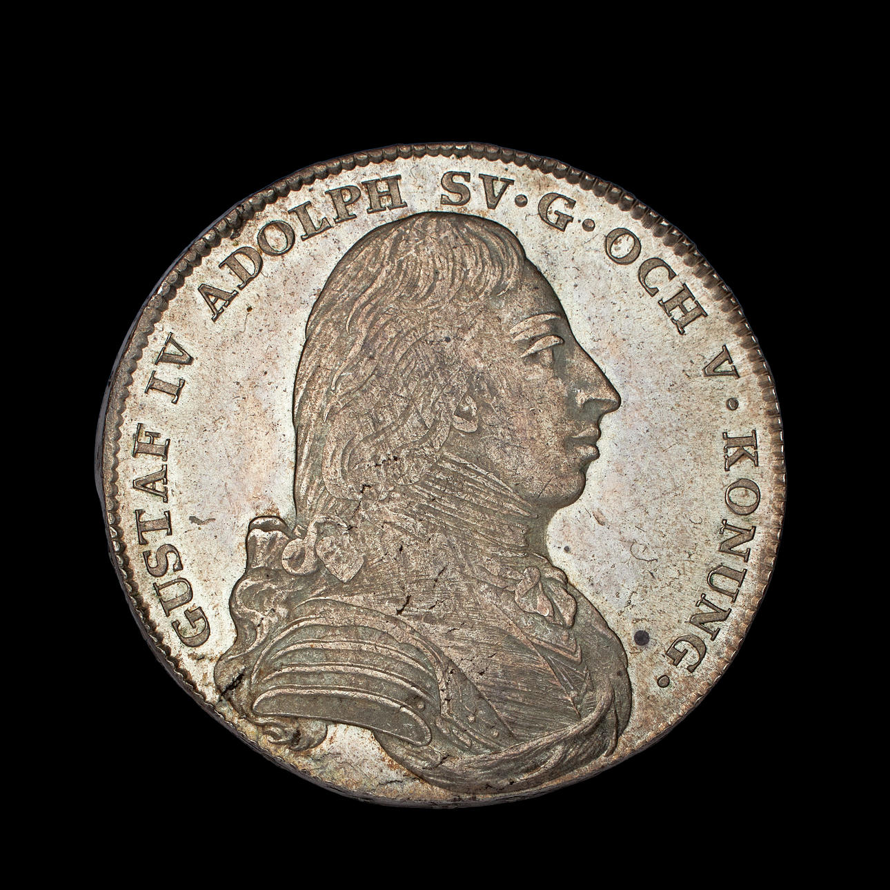 A silver coin, Gustav IV Adolf, 1 riksdaler 1807.