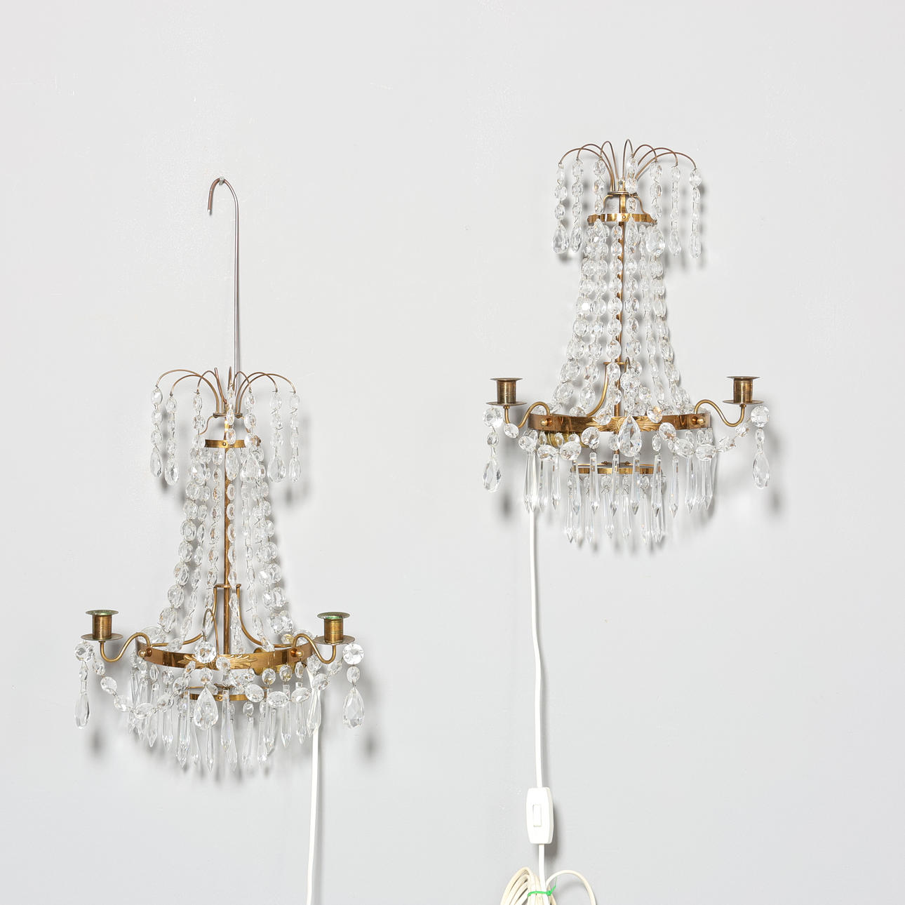 Wall lights, 1 pair, empiric style.