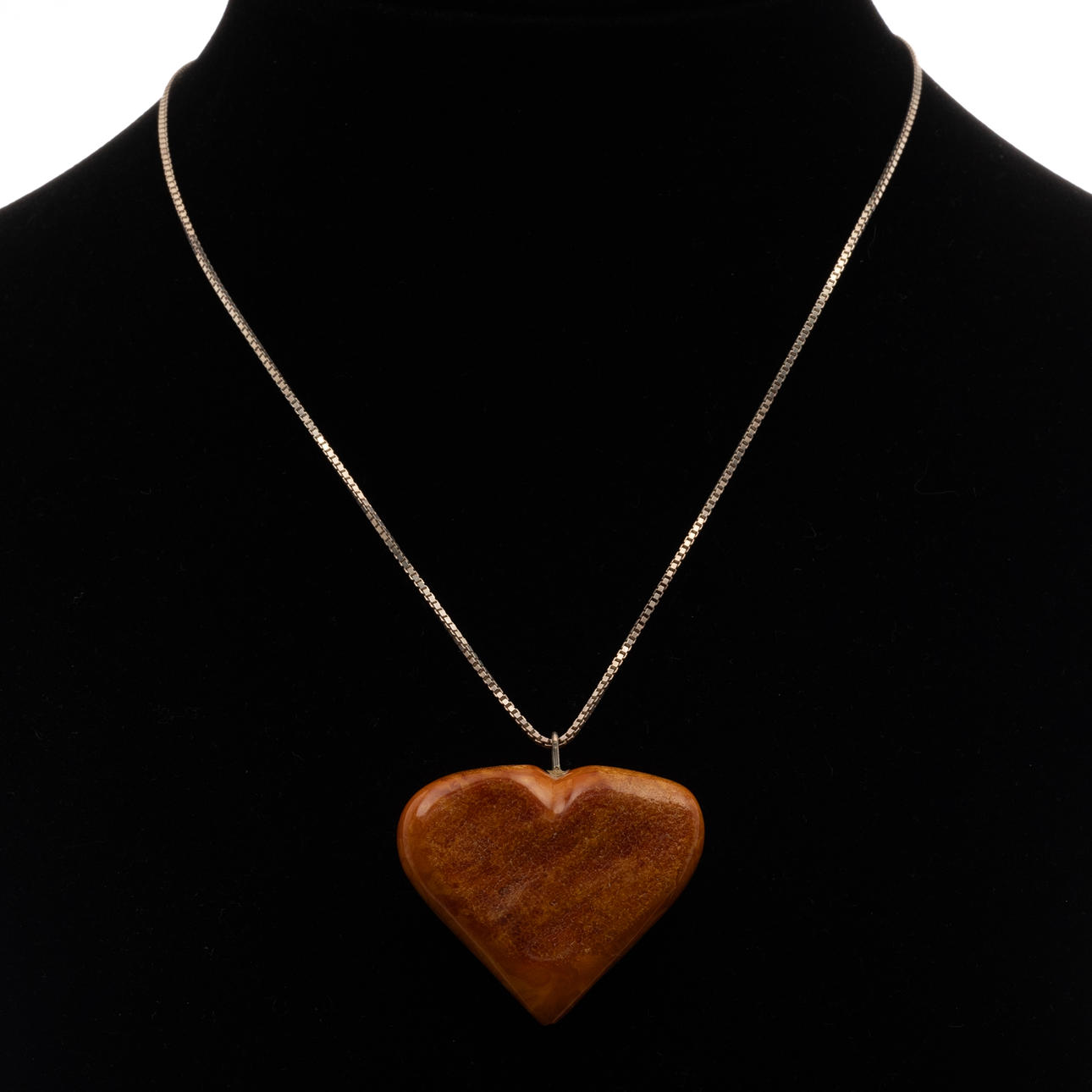 NECKLACE, Silver, Amber.