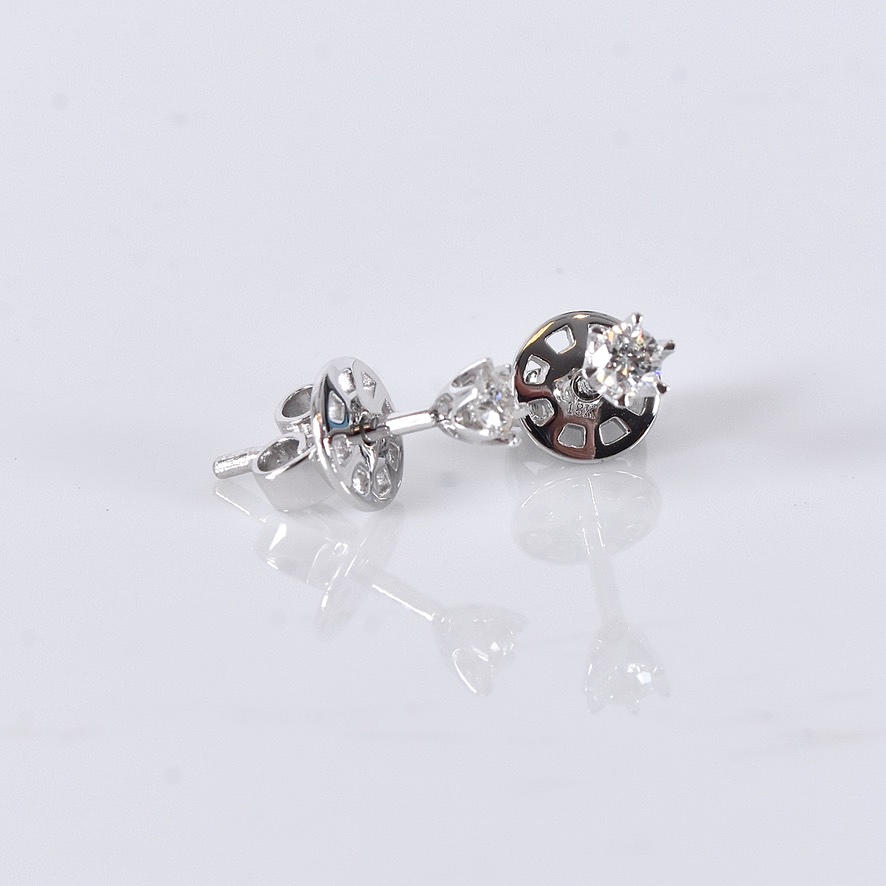 SOLITAIRE EARRINGS, 0,17ct, white gold 18K.