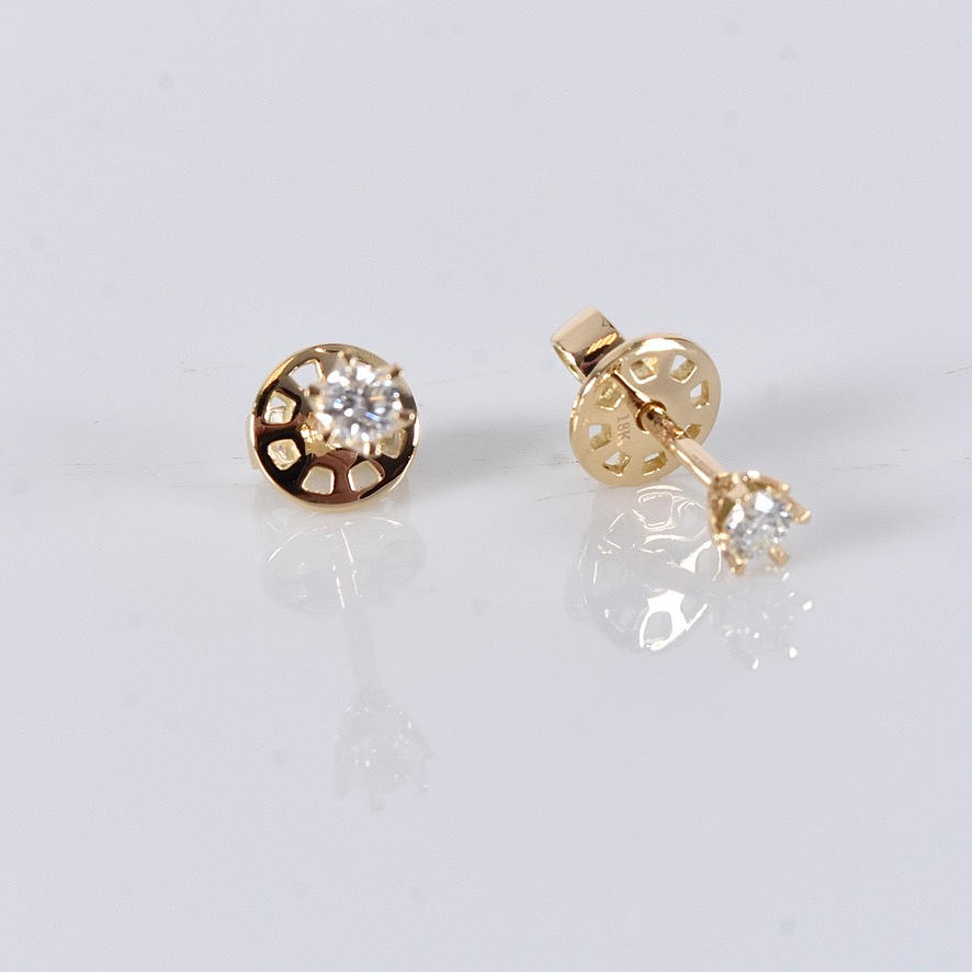 SOLITAIRE EARRINGS, 0,17ct, 18K.