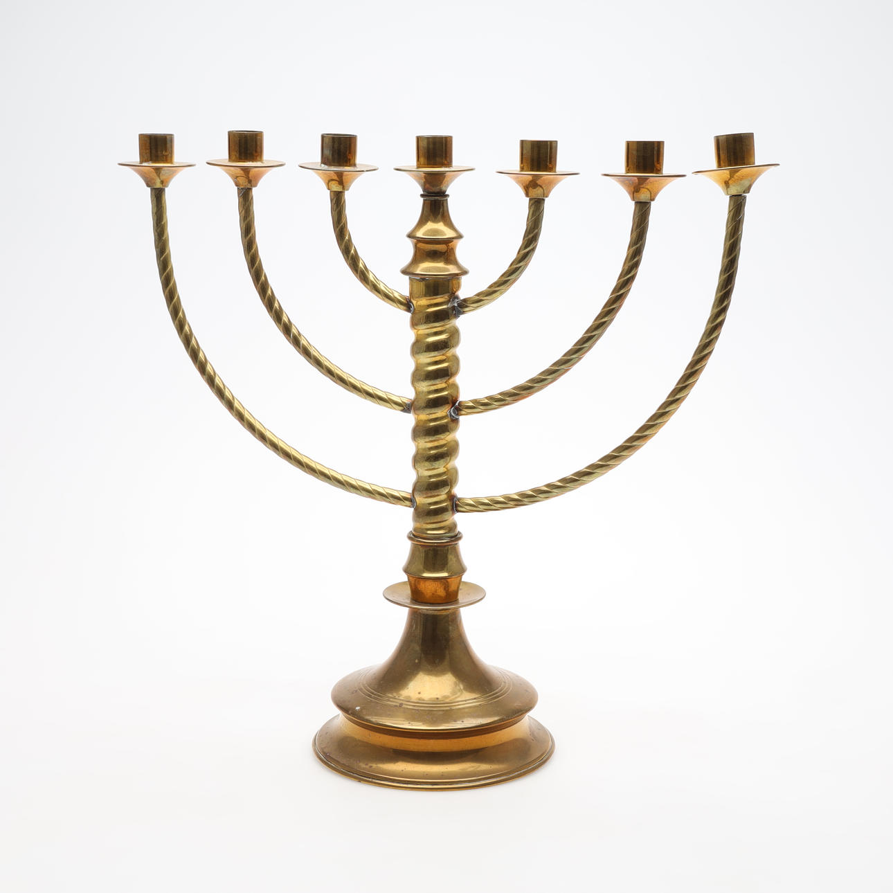 A brass candelabra, early 20th century.