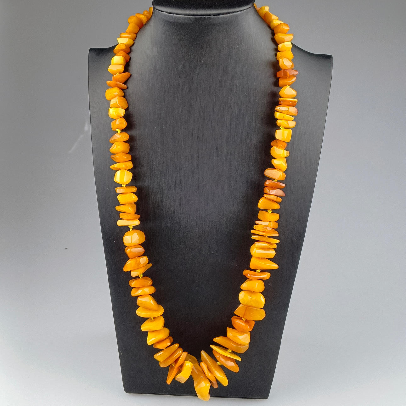 AMBER NECKLACE - irregular opaque elements (approx. 10 to 37 mm).