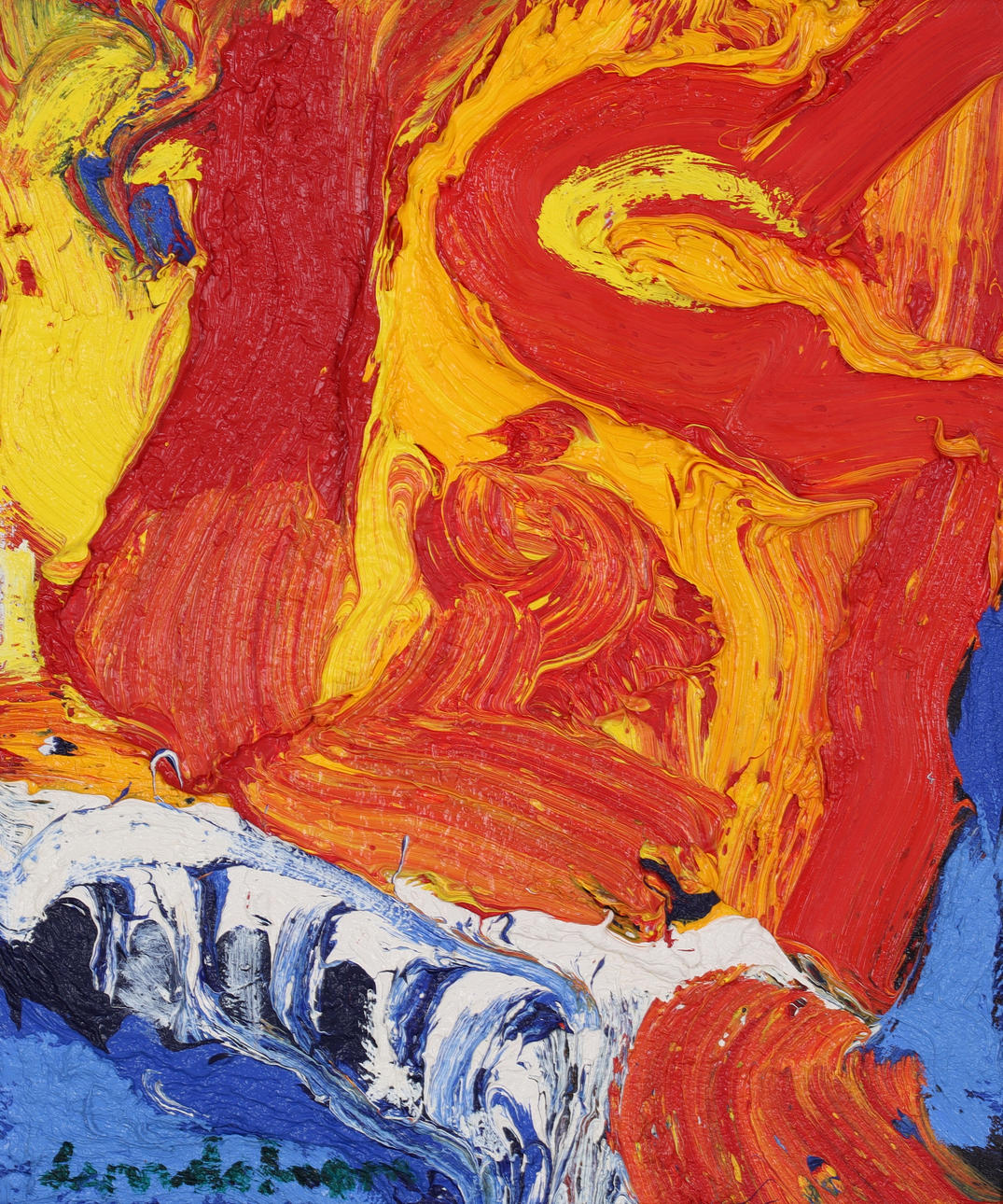 BENGT LINDSTRÖM. Face, oil on canvas, signed.