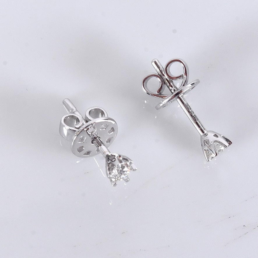 SOLITAIRE EARRINGS, 0,17ct, white gold 18K.