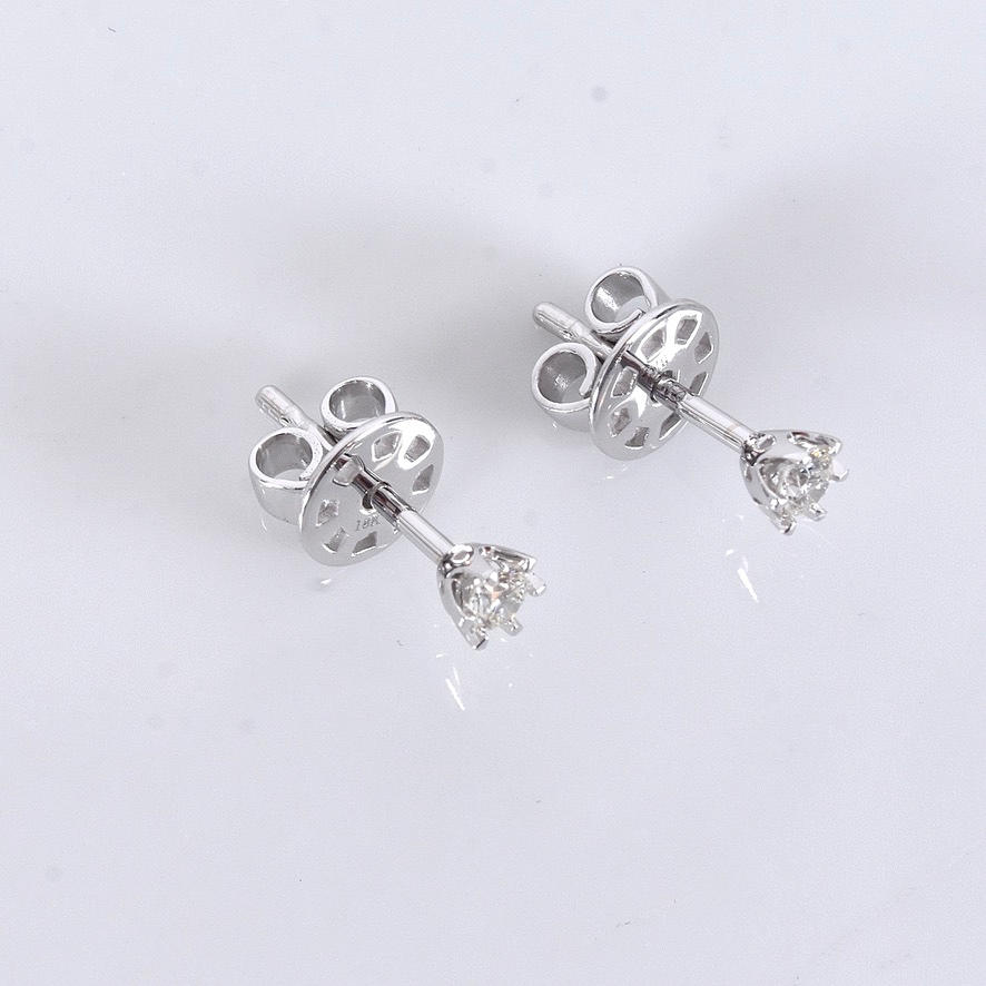 SOLITAIRE EARRINGS, 0,17ct, white gold 18K.