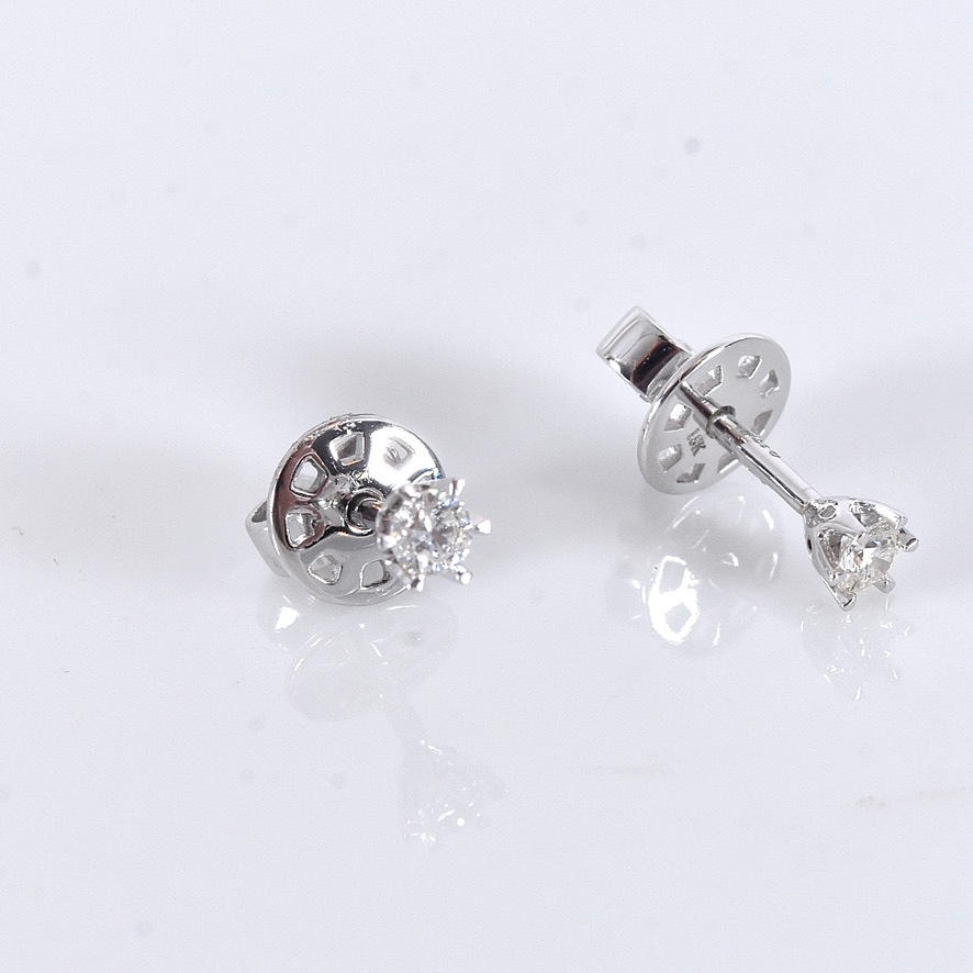 SOLITAIRE EARRINGS, 0,17ct, white gold 18K.