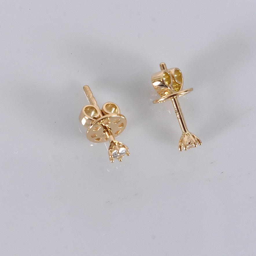 SOLITAIRE EARRINGS, 0,16ct, 18K.