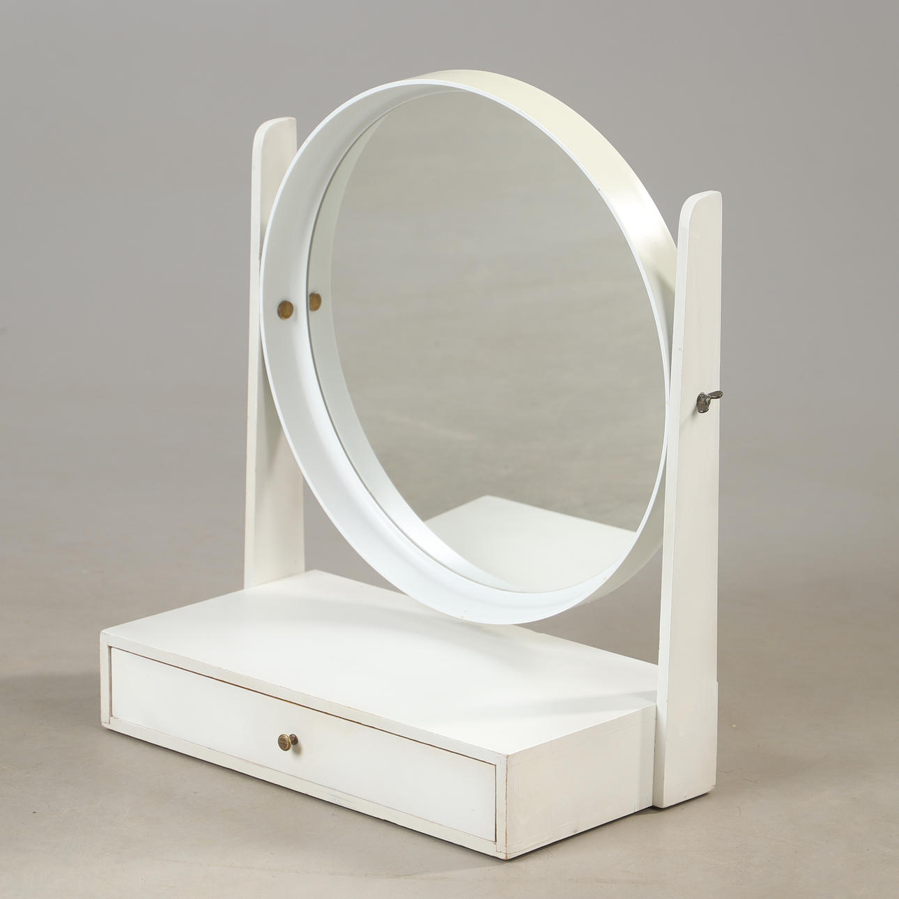 A white painted table mirror, mid 20th century.