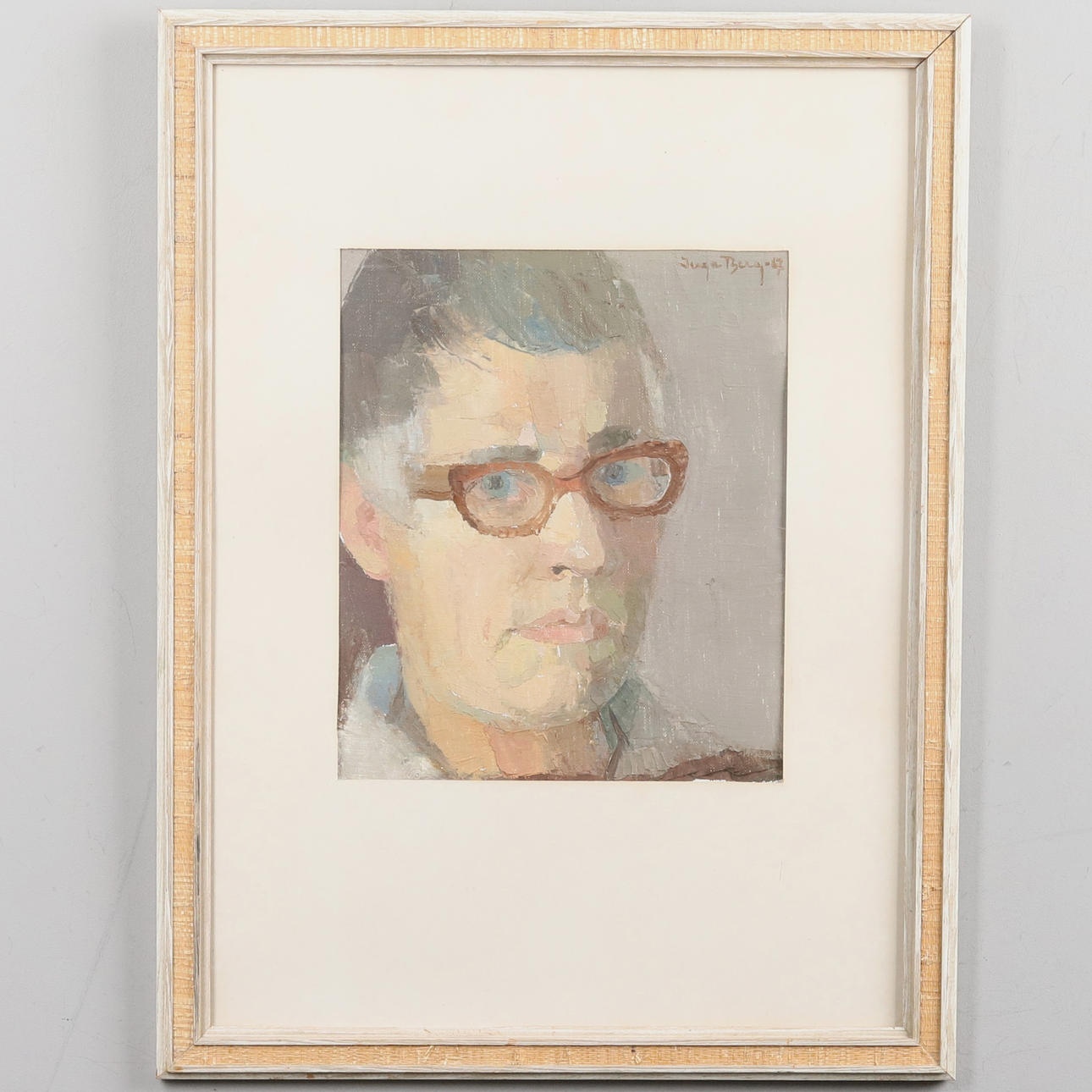 INGA BERG. Olja på duk,"Självporträtt", signerad och daterad -67.