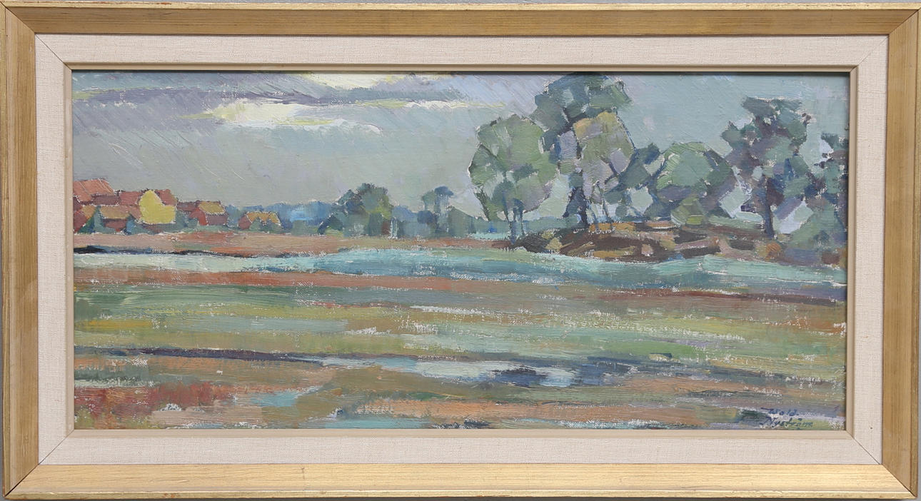 WALDEMAR NYSTRÖM. "Pataholms skärgård". Olja på pannå, signerad.