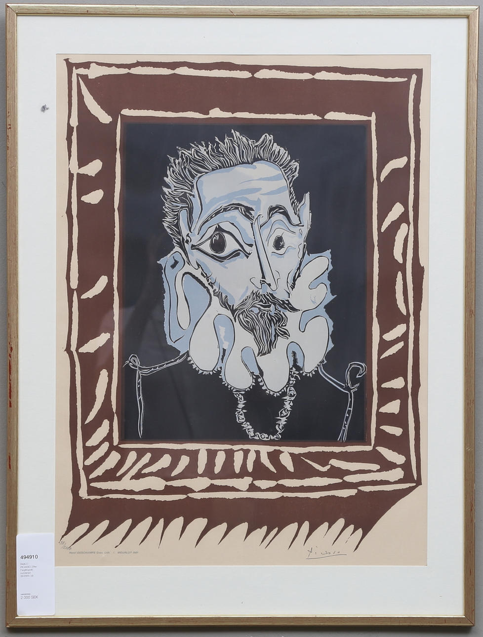 PABLO PICASSO. After. Color lithograph, numbered 38/2000.