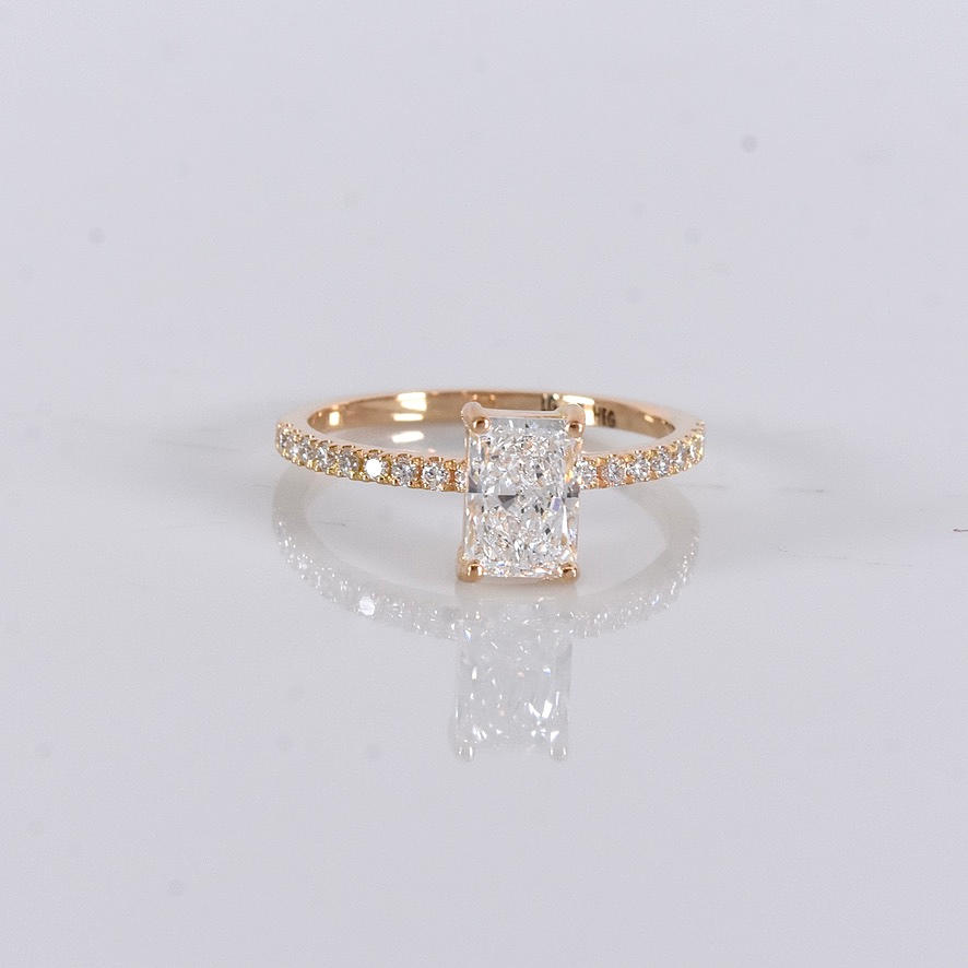 DIAMOND RING, 1,21ct, 18K IGI Cert Labgrown.