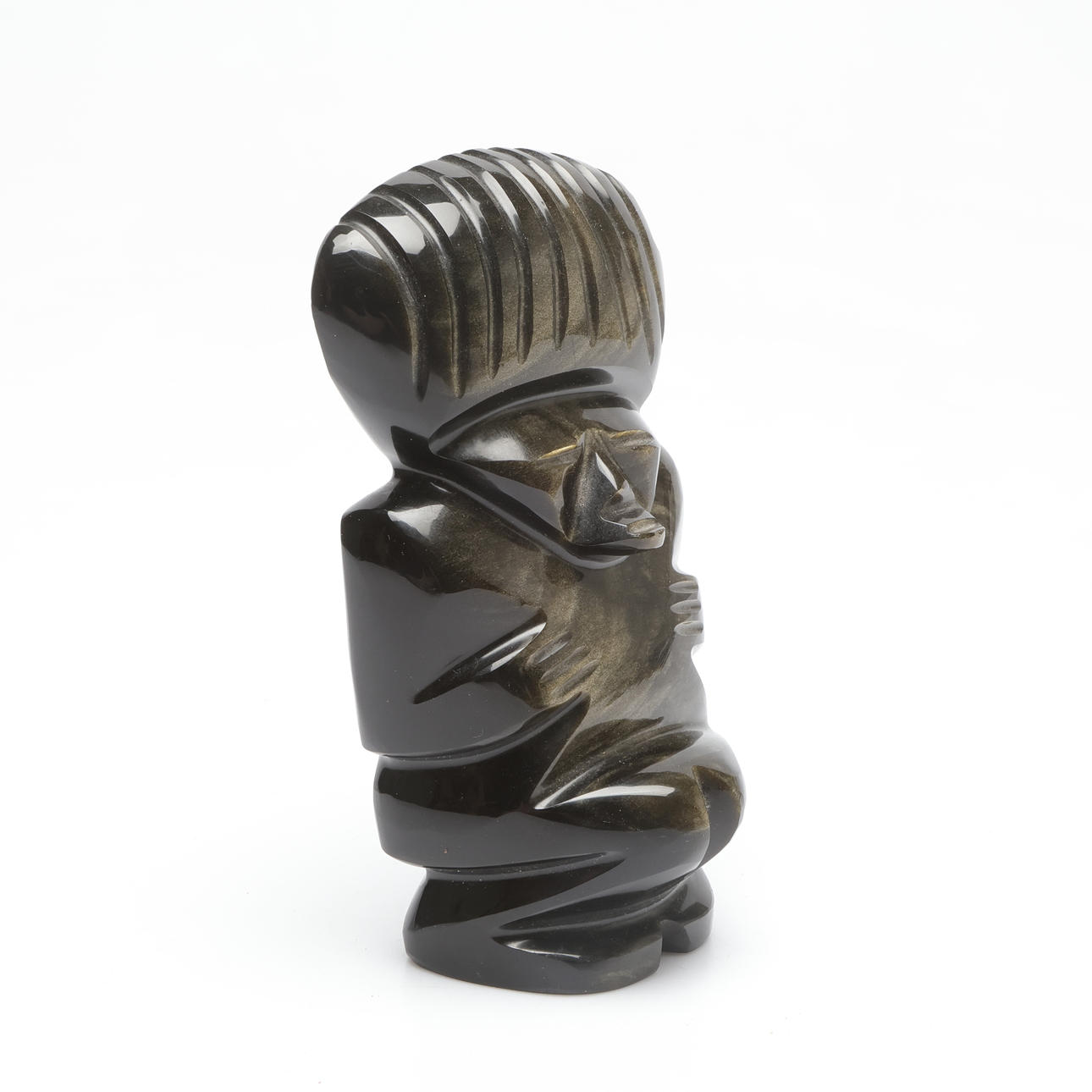 SCULPTURE, probably obsidian, likely Mexico.