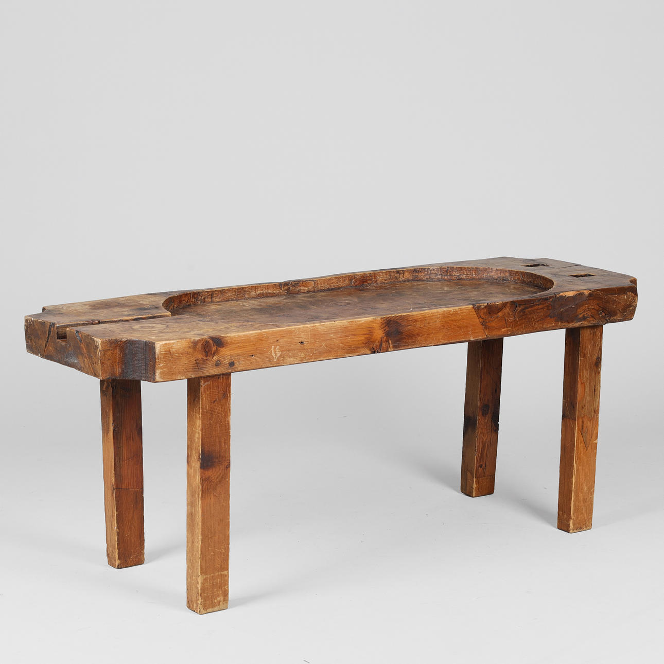 Primitive table made of oak used for cheese production. 1900's. Europe ...