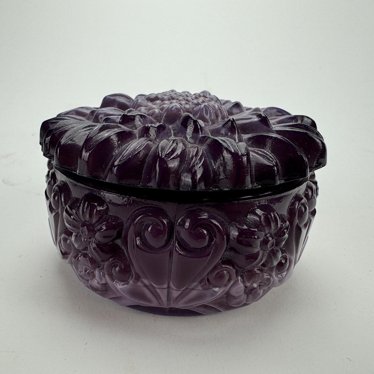 A glass lockbox, probably from Czechoslovakia, 20th century.