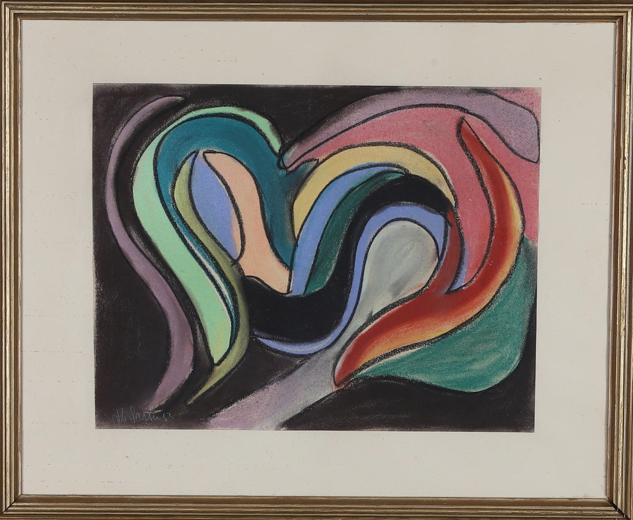 Unknown artist, Pastel, signed and dated -53.