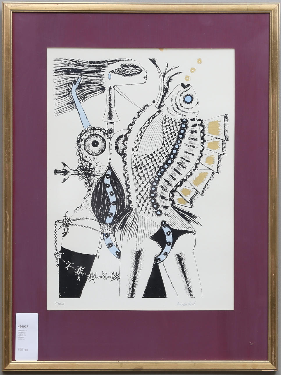 MAX WALTER SVANBERG. Färglitografi, signerad och numrerad 23/235.