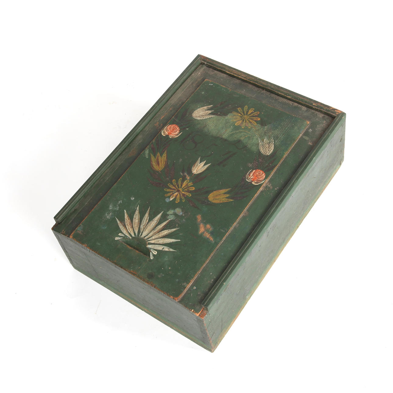 BOX WITH SLIDING LID, Sweden 1854.
