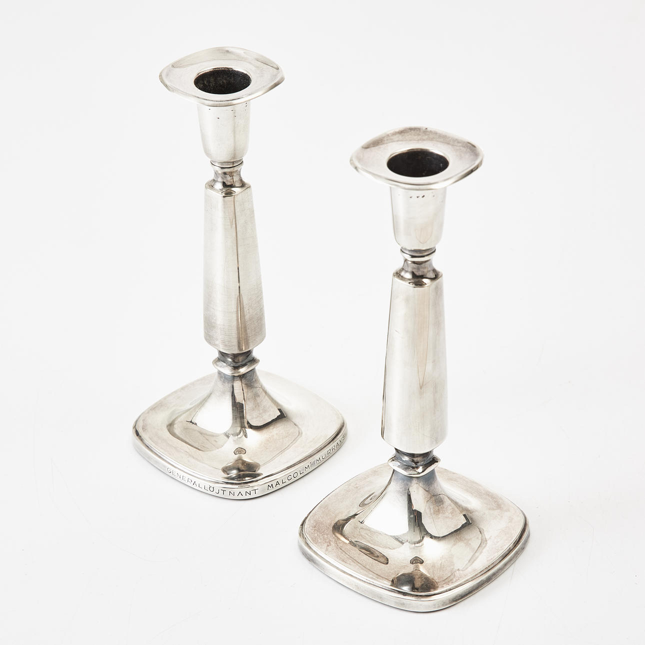 LJUSSTAKAR, ett par, silver, Thore Eldh, Ceson, Göteborg.
