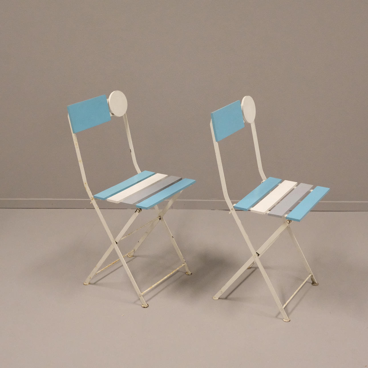 GARDEN CHAIRS, TWO PIECES.