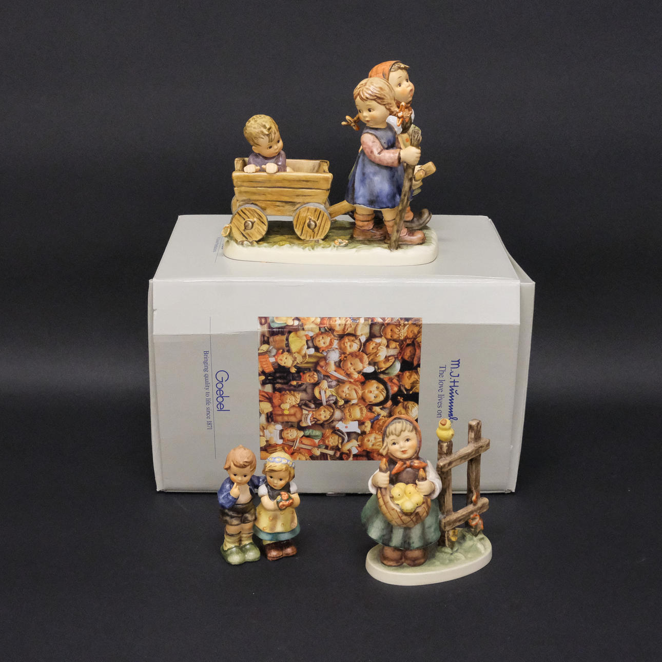 M.J HUMMEL. THREE FIGURINES. GOEBEL.