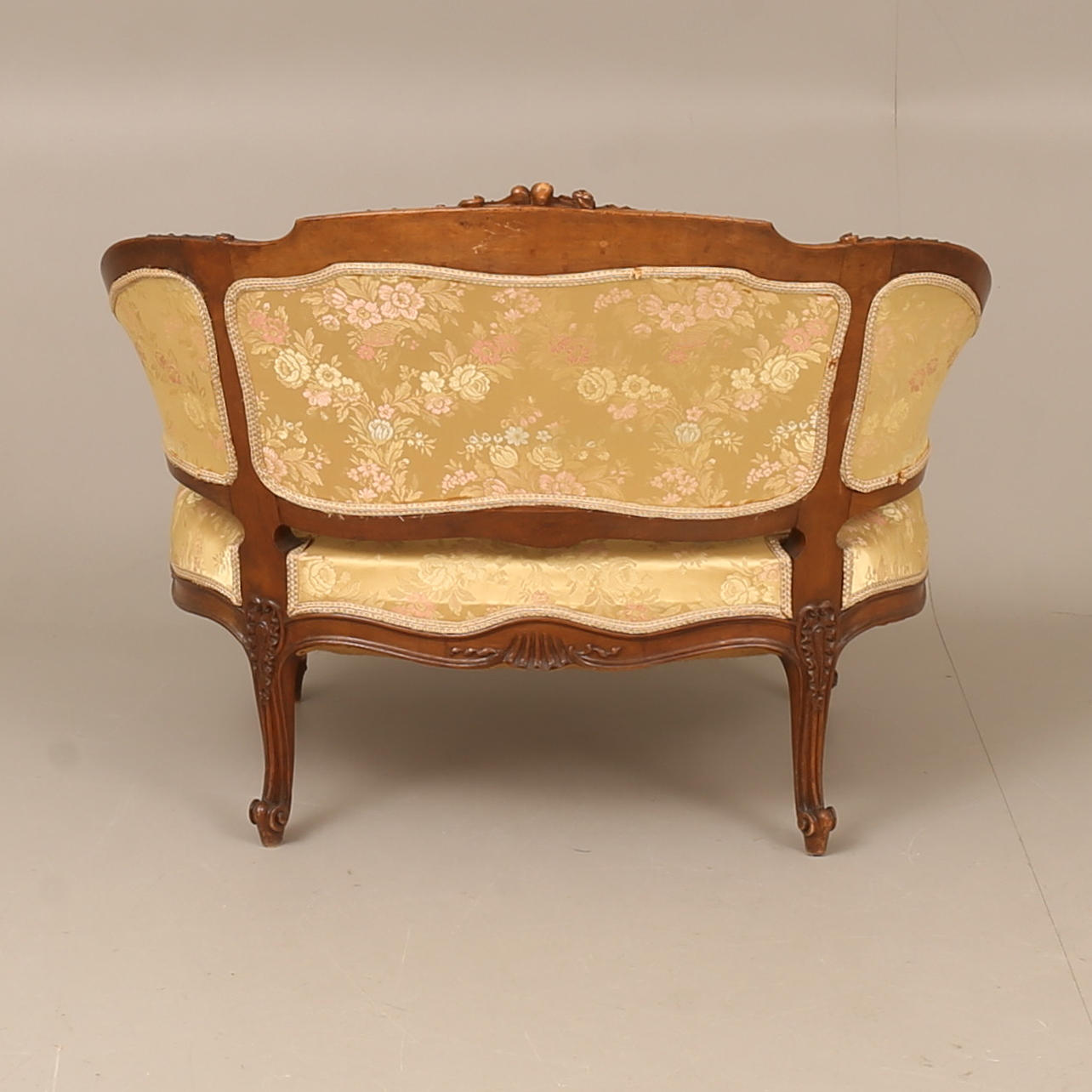 A walnut, Rococo style armchair/sofa, first half of the 20th century ...
