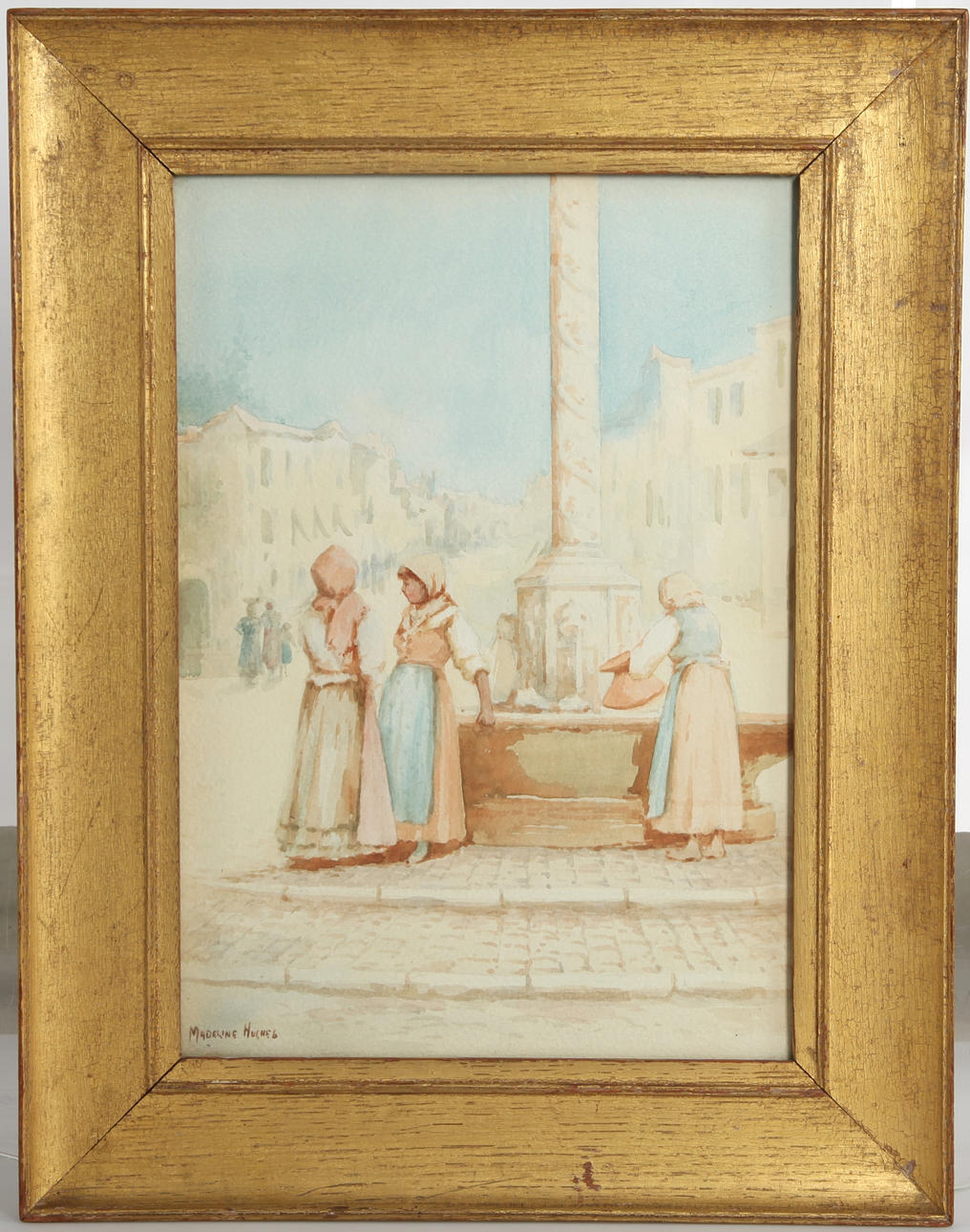 MADELINE HUGES. 1814-1907. Watercolour, signed.