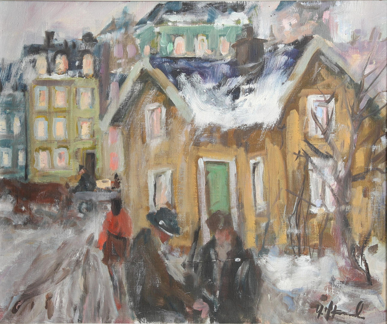 UNO HUBERT KARLSSON. Olja på duk, signerad.