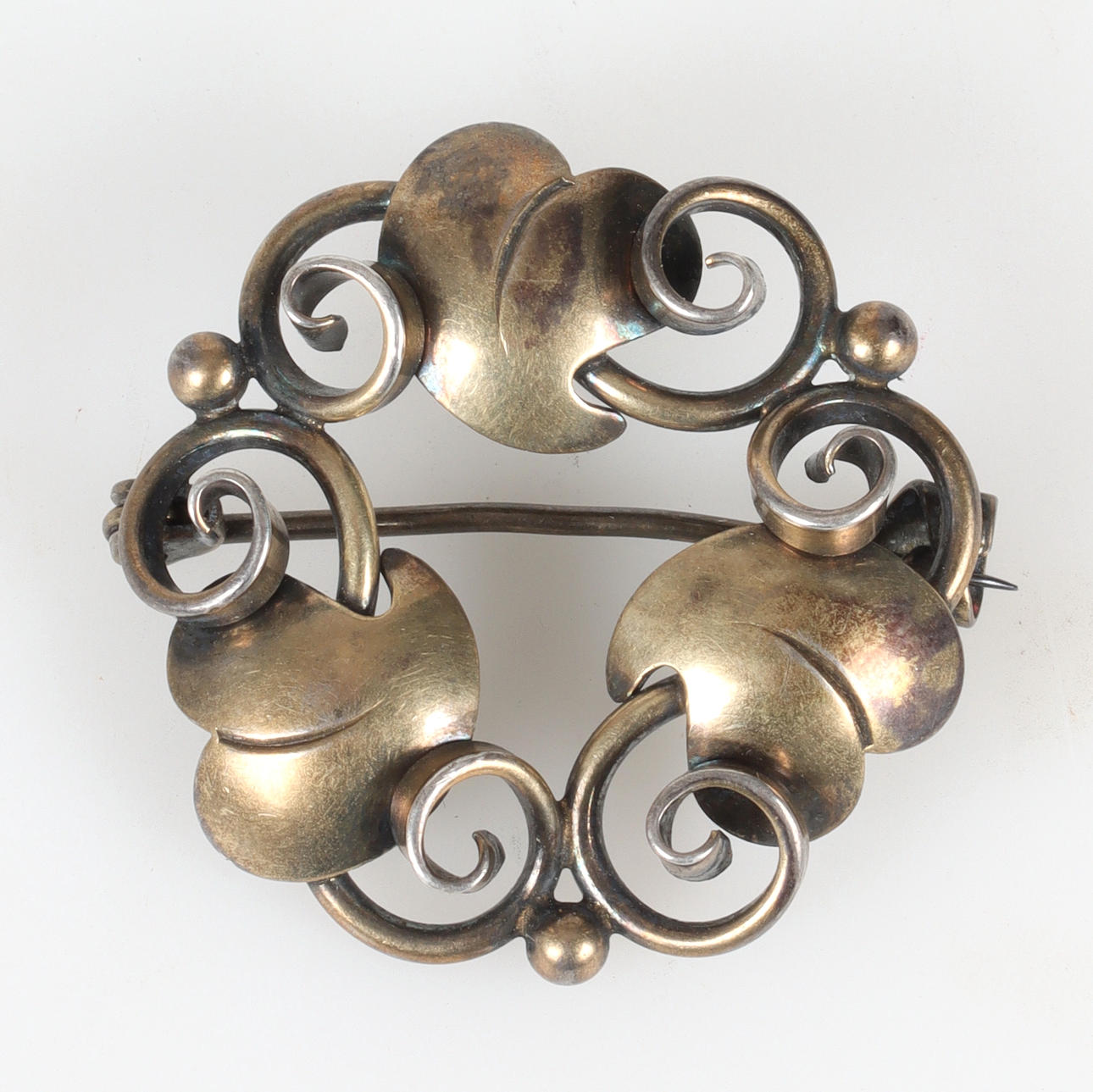 A silver brooch, John L, Denmark.