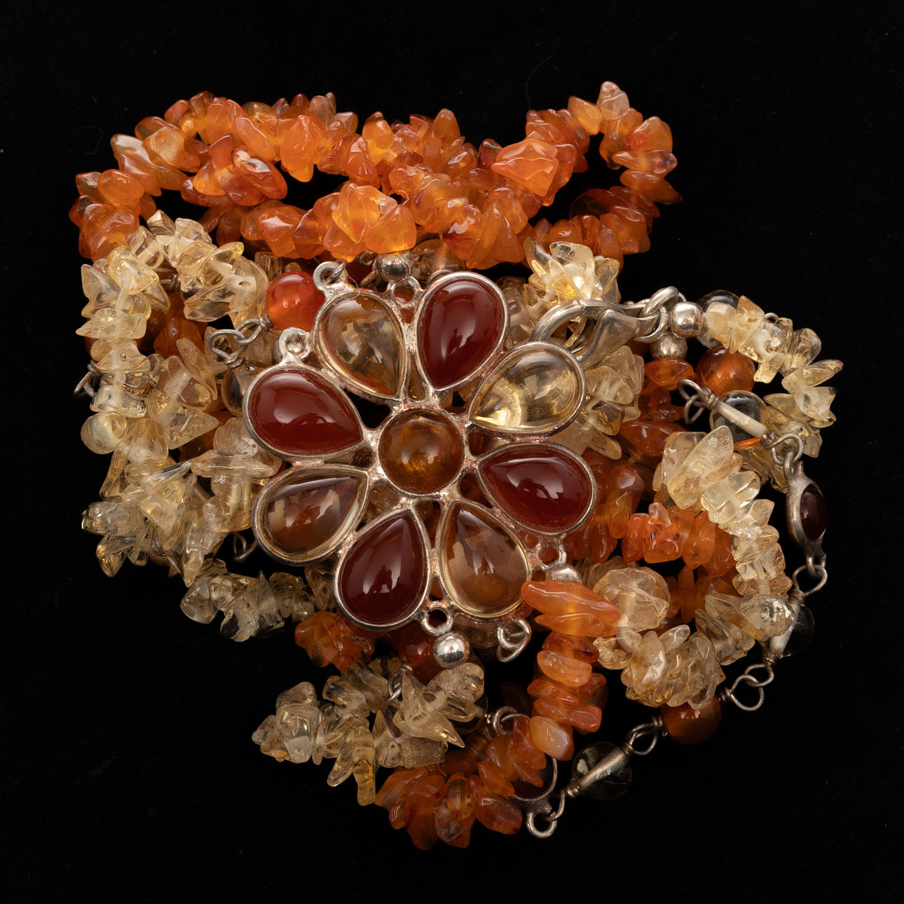 NECKLACE, Sterling Silver, Canaries, Citrines.